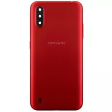 Задняя крышка Samsung A015 Galaxy A01 красная, оригинал PRC + стекло камеры