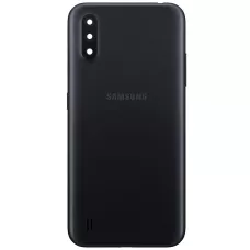 Задняя крышка Samsung A015 Galaxy A01 черная, оригинал PRC + стекло камеры