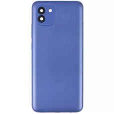 Задняя крышка Samsung A035 Galaxy A03 синяя + стекло камеры