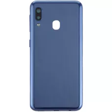 Задняя крышка Samsung A202 Galaxy A20e синяя, оригинал PRC + стекло камеры