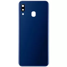 Задняя крышка Samsung A205 Galaxy A20 синяя, Deep Blue, оригинал PRC + стекло камеры