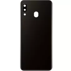 Задняя крышка Samsung A205 Galaxy A20 черная, оригинал PRC + стекло камеры