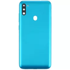 Задняя крышка Samsung M115 Galaxy M11 синяя, Metallic Blue, оригинал PRC + стекло камеры