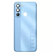 Задняя крышка Tecno Pop 5 LTE BD4i голубая, Ice Blue + стекло камеры
