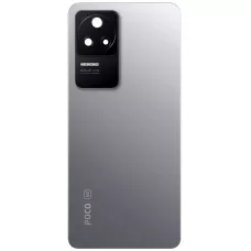 Задняя крышка Xiaomi Poco F4/Redmi K40S серебристая, Moonlight Silver + стекло камеры 64MP, Логотип 