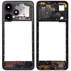 Рамка корпуса Infinix Hot 30i черная, Mirror Black + стекло камеры