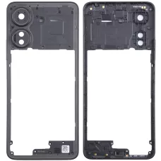 Рамка корпуса Xiaomi Redmi 13C/Poco C65 черная, Midnight Black + стекло камеры