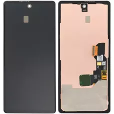 Дисплей Google Pixel 6a черный, со шлейфом сканера отпечатка пальца, OLED, оригинал PRC переклеенное стекло, с рамкой
