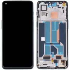 Дисплей OnePlus Nord 2 5G черный, Amoled, оригинал PRC с рамкой зеленого цвета, Green Wood