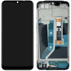 Дисплей Oppo A12/A12s черный, с черным шлейфом, с рамкой, оригинал PRC