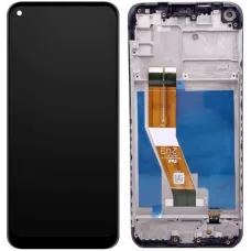 Дисплей Samsung A115U Galaxy A11/A115A, версия USA 159,5 мм черный, оригинал PRC с рамкой
