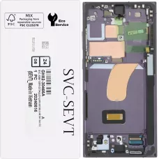 Дисплей Samsung S918 Galaxy S23 Ultra черный, Amoled, оригинал, сервисная упаковка, с рамкой, Phantom Black, GH82-30466A