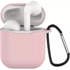 Чехол AirPods 1/2 Silicone case Full Light Pink