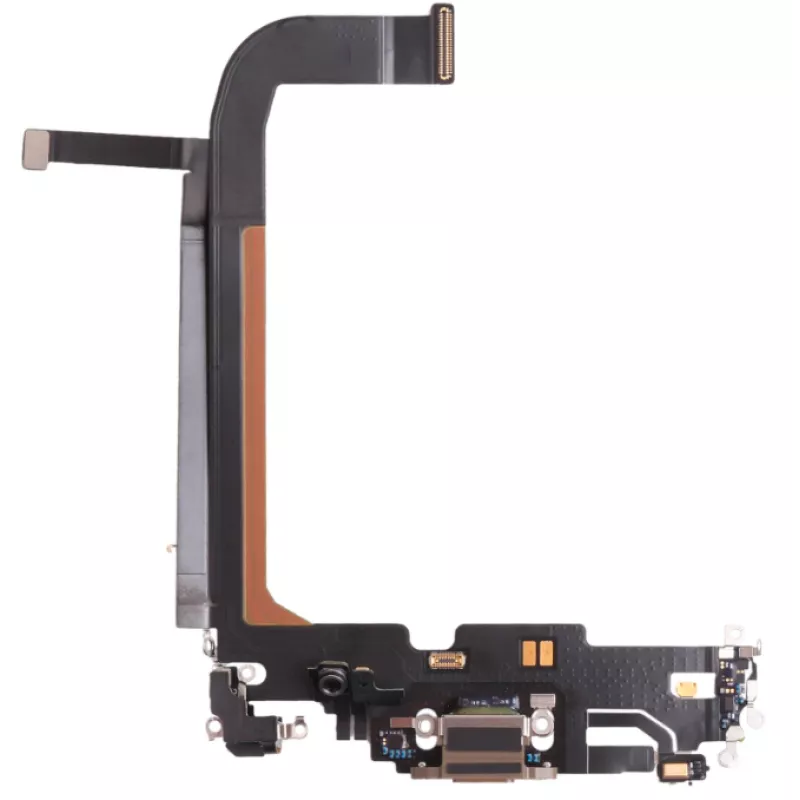 Нижний шлейф iPhone 13 Pro Max и порт зарядки с микрофоном Gold