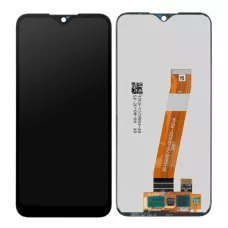 Дисплей Samsung А01 Black A015 2020 (GH81-18209A) сервисный оригинал (без рамки) узкий коннектор