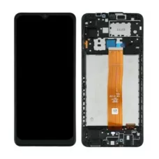 Дисплей Samsung A125 Black A12 2020 (GH96-14116А) сервисный оригинал в сборе с рамкой