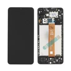 Дисплей Samsung A127 Black A12 2021 (GH82-26485A) сервисный оригинал в сборе с рамкой