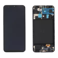 Дисплей Samsung A205 Black А20 2019 (GH82-19571A) сервисный оригинал в сборе с рамкой
