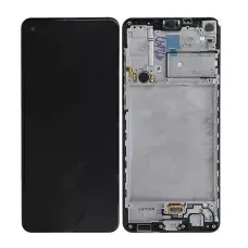 Дисплей Samsung A217 Black А21s 2020 (GH82-22988A) сервисный оригинал в сборе с рамкой