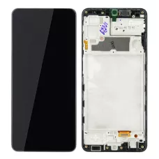Дисплей Samsung A225 Black А22 2021 (GH82-26047A) сервисный оригинал в сборе с рамкой
