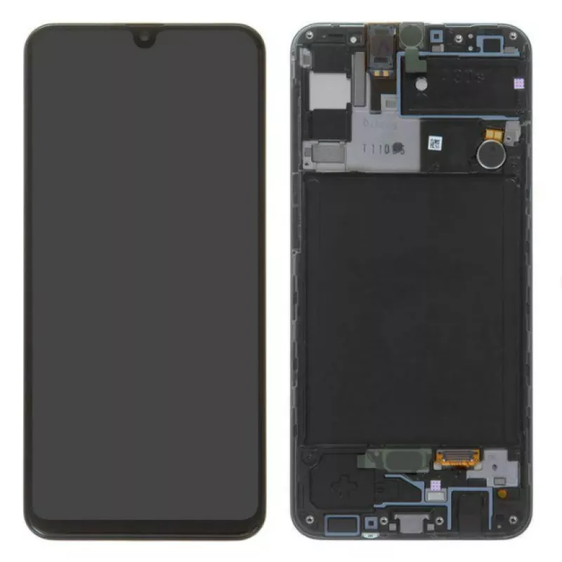 Дисплей Samsung A307 Black А30s 2019 (GH82-21190A) сервисный оригинал в сборе с рамкой
