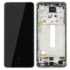 Дисплей Samsung A525 White A52 2021 (GH82-25230D) сервисный оригинал в сборе с рамкой