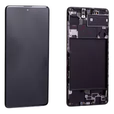 Дисплей Samsung A715 Black А71 2020 (GH82-22152A) сервисный оригинал в сборе с рамкой
