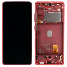 Дисплей Samsung G780 Red S20 FE (GH82-24219E) сервисный оригинал в сборе с рамкой