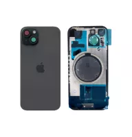Задняя крышка iPhone 15 Black с фиксатором и стеклом камеры