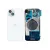 Задняя крышка iPhone 15 Blue с фиксатором и стеклом камеры