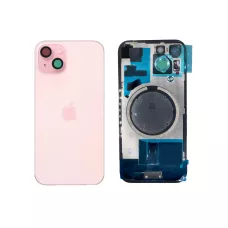 Задняя крышка iPhone 15 Pink с фиксатором и стеклом камеры