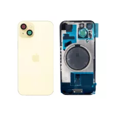 Задняя крышка iPhone 15 Yellow с фиксатором и стеклом камеры