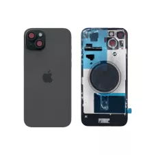 Задняя крышка iPhone 15 Plus Black с фиксатором и стеклом камеры
