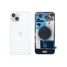 Задняя крышка iPhone 15 Plus Blue с фиксатором и стеклом камеры