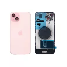 Задняя крышка iPhone 15 Plus Pink с фиксатором и стеклом камеры