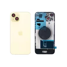 Задняя крышка iPhone 15 Plus Yellow с фиксатором и стеклом камеры