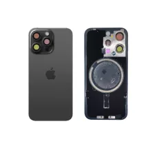 Задняя крышка iPhone 15 Pro Max Black Titanium с фиксатором и стеклом камеры