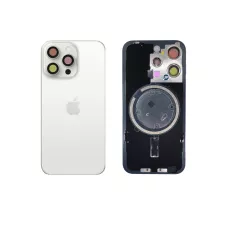 Задняя крышка iPhone 15 Pro Max White Titanium с фиксатором и стеклом камеры