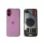 Задняя крышка iPhone 16 Pink с фиксатором и стеклом камеры