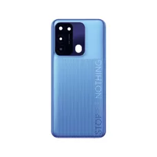 Задняя крышка Tecno Spark Go 2022 KG5m голубая, Ice Silver + стекло камеры