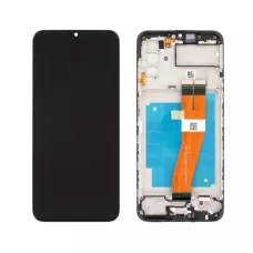 Дисплей Samsung A037 Galaxy A03s черный, 160.5 x 72 mm, с желтым шлейфом, оригинал, сервисная упаковка, с рамкой, GH81-21233A