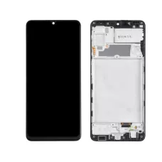 Дисплей Samsung A225 Galaxy A22 4G черный, Amoled, оригинал, сервисная упаковка, с рамкой, GH82-25944A